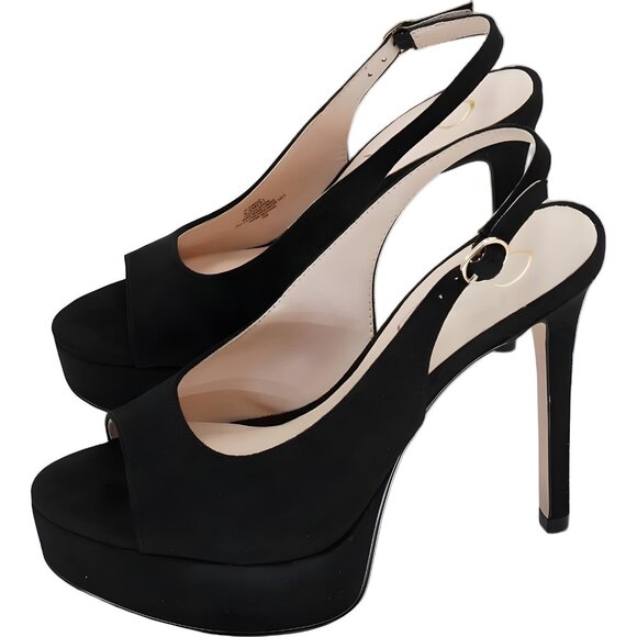 Jessica Simpson Sibilla Slingback Platform Peep Toe Heels Black Women's US 6.5M - Picture 2 of 6